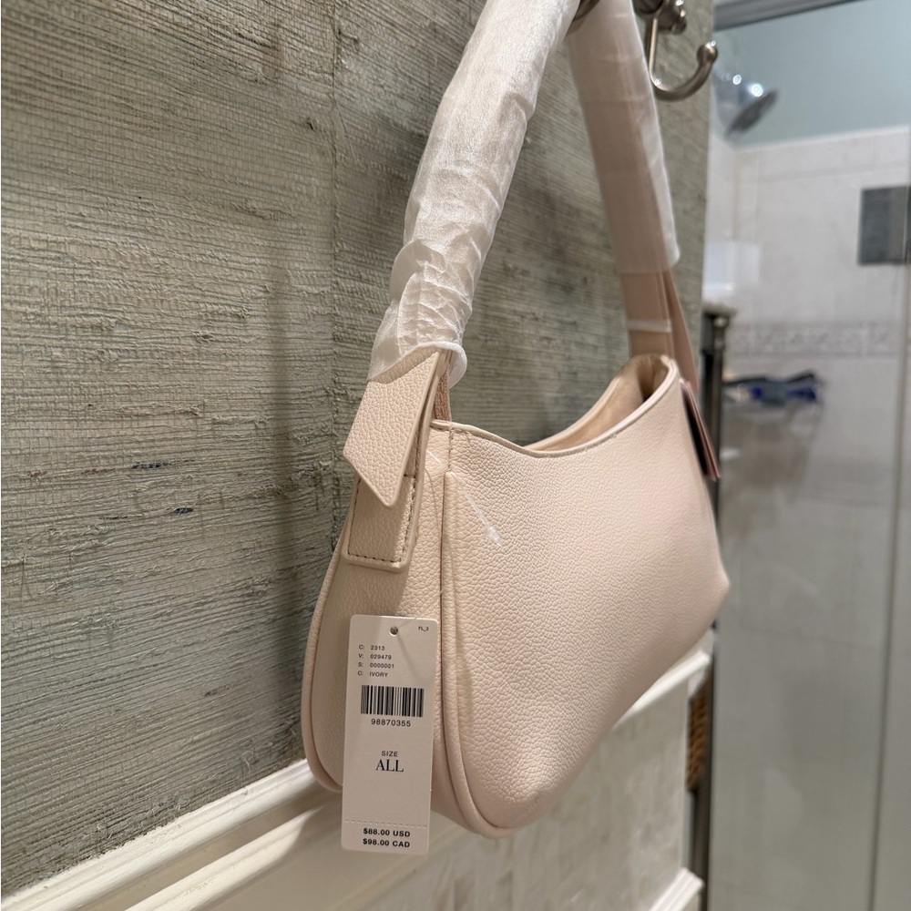 NWT new Anthropologie Mali + Lili Marissa bow shoulder bag cream faux leather - Picture 6 of 17